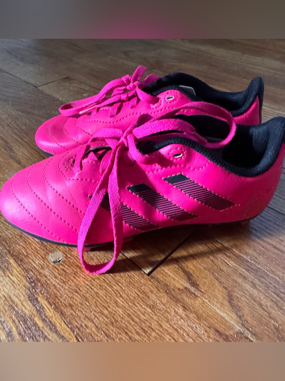 adidas Kids Pink Lace-Up Soccer Sneakers